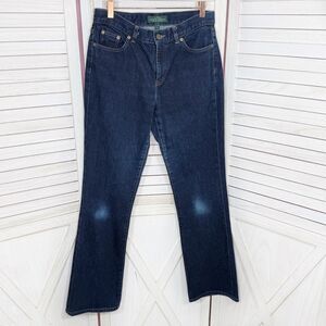 Lauren Ralph Lauren Bootcut Mid Rise Jeans Dark Blue 4 Western Preppy Classic